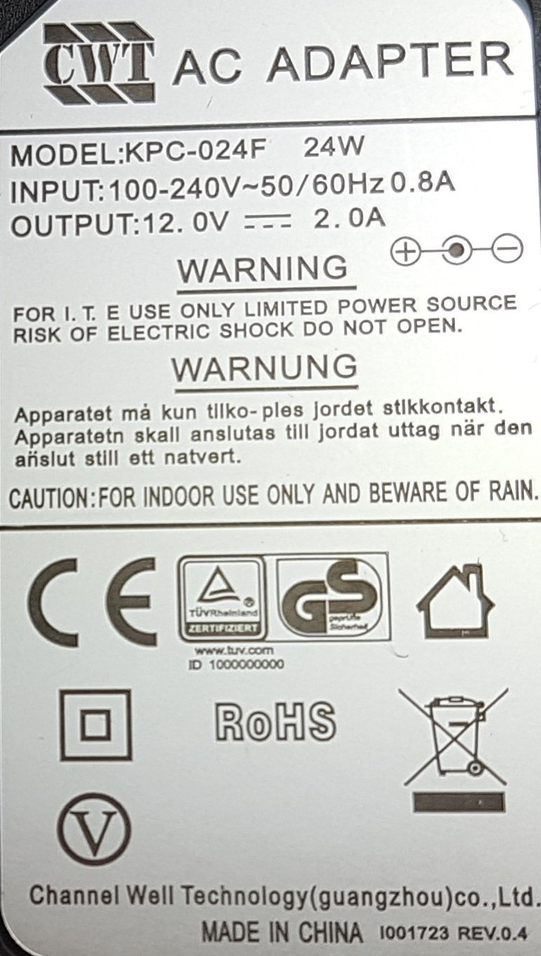 Genuine KPC-024F, 12V 2A 24W AC Adapter For European Countries - Image 3