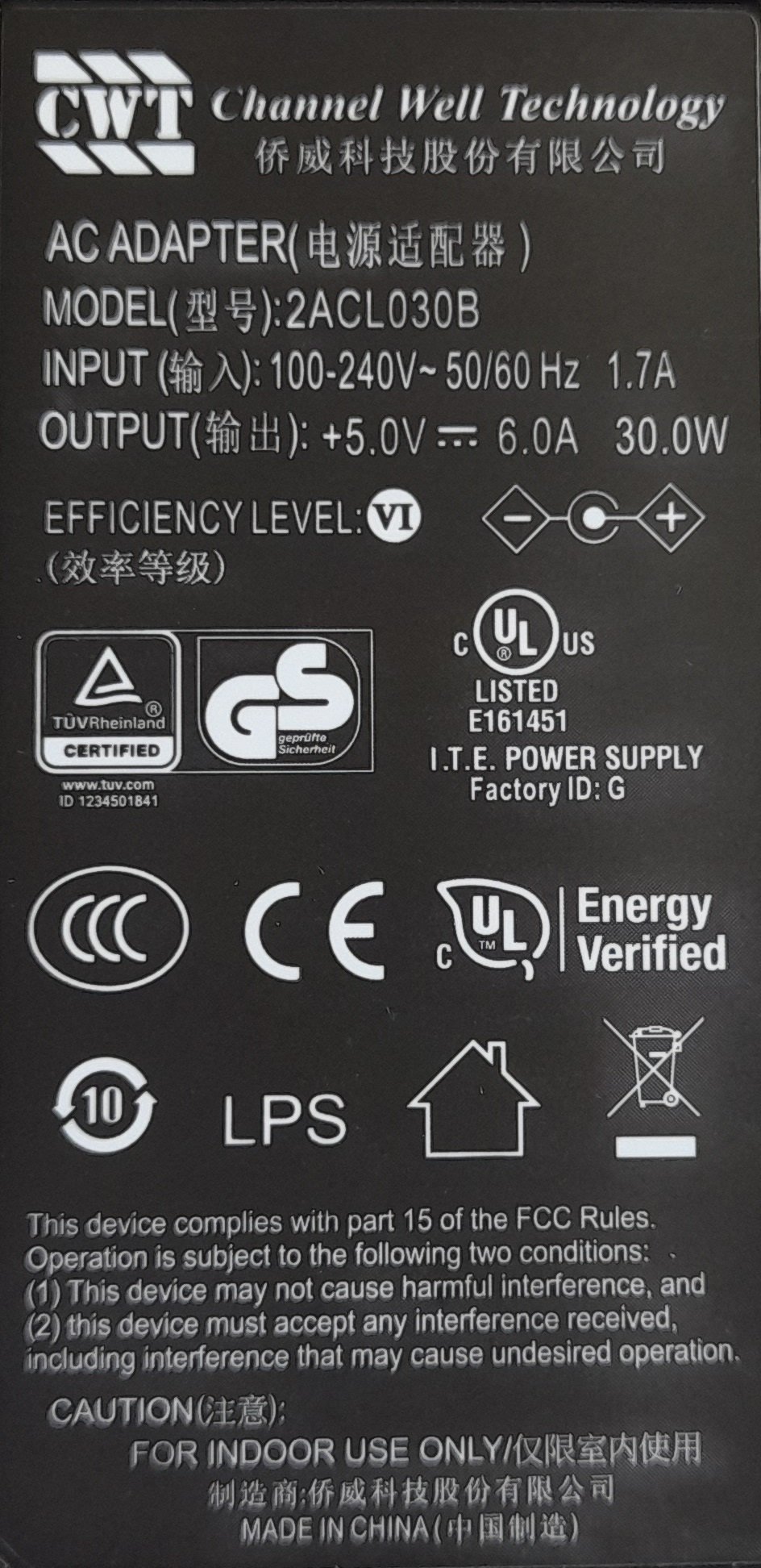 5V 6A 30W AC Adapter - Image 3