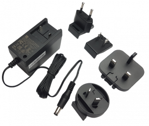 Model 2AAJ018FC, 12V, 1.5A (18W) AC adapter with interchangeable wall plugs for  Europen, United Kingdom, United State, Australia