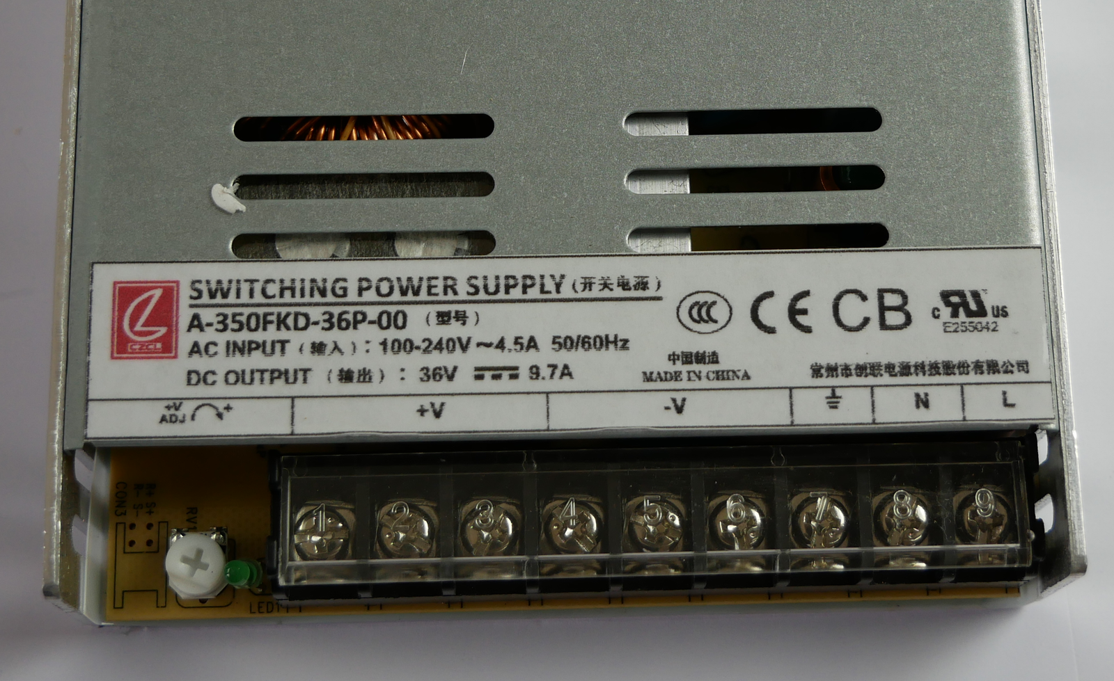 Genuine A-350FKD-36P-00, 36V 9.7A 350W Industrial Power Supply Unit - Image 2