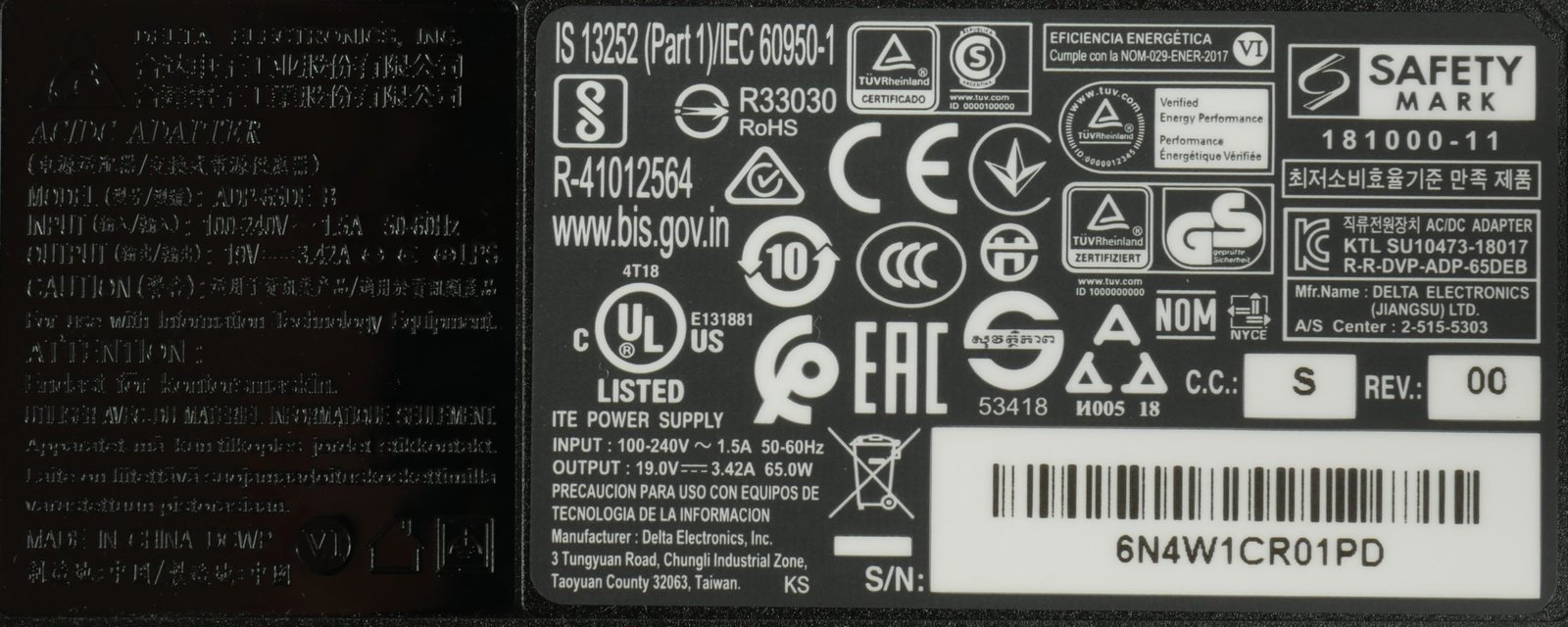 Genuine DELTA 19V 3.42A 65W Charger For Laptops, Monitors, Bluetooth Speakers, and Mini PCs - Image 3